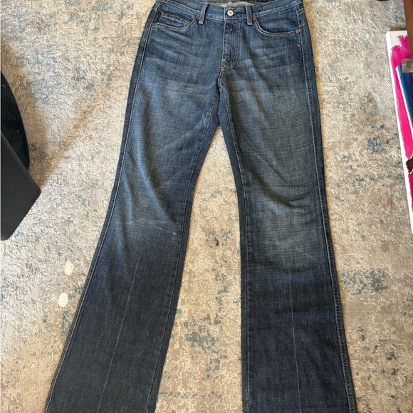 7 For All Mankind Dark Blue Flare Jeans - Picture 6 of 12